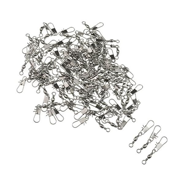 100pcs-Barrel-Swivel-with-Safty-Snap-Connector-Solid-Rings-Fishing-7-B