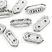 HOUSWEETY 50PCs Spacer Bars with Rhinestone 2 Holes Silver Tone 15mmx6mm(5/8