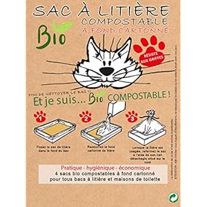 Floralpa Olisac – 4 sacchetti per lettiera Bio compostabile con fondo in cartone – Olisac