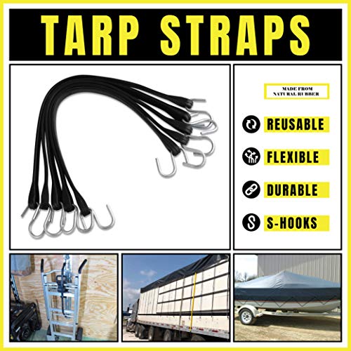 kitchentoolz Pack of 50 Rubber Tarp Straps 31" inch HeavyDuty Natural