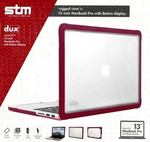STM Dux Slim Hybrid Rugged Shell Case Case for Macbook Pro 13" Retina Display [Released in Late 2013 - Early 2015] - Featuring Hybrid Body with Protective Polycarbonate and Rubberised TPU Bracket