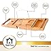 Royal Casa Bamboo Bath Tub Caddy - Luxury Wooden Shower Bath Tub Organizer, Stainless Steel BookTablet Holder, Removable TowelAccessories Tray