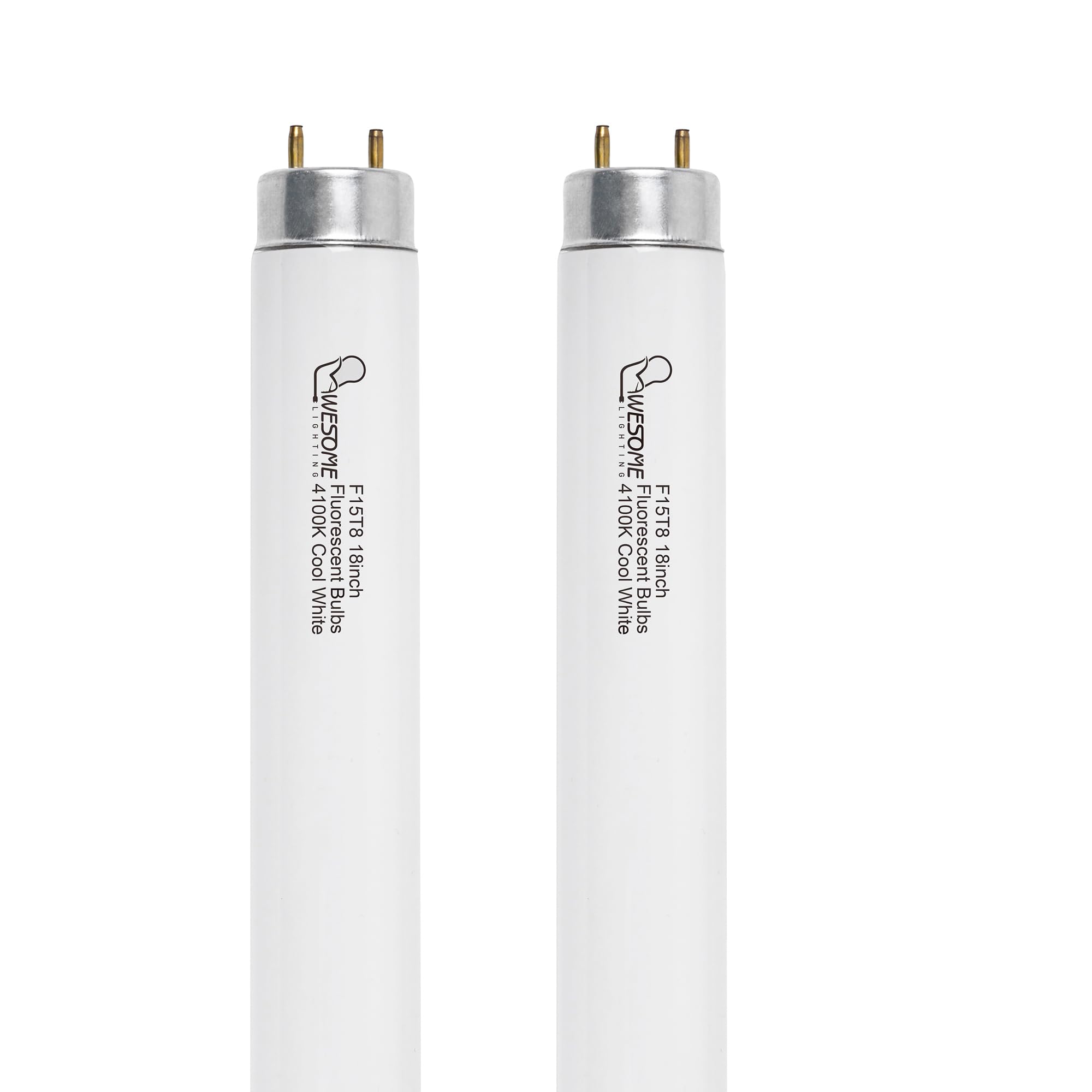 Photo 1 of Wesome Lighting 18 Inch F15T8/CW Fluorescent Light Bulb, 4100K Cool White, T8 15 Watts Fluorescent Bulb, Replacement Tube for Counter and Cabinet Fixture, G13 Base - 2 Pack