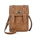Leather Smartphone Mini Shoulder Bag Crossbody Purse Cell Phone Pouch Wallet Coffee