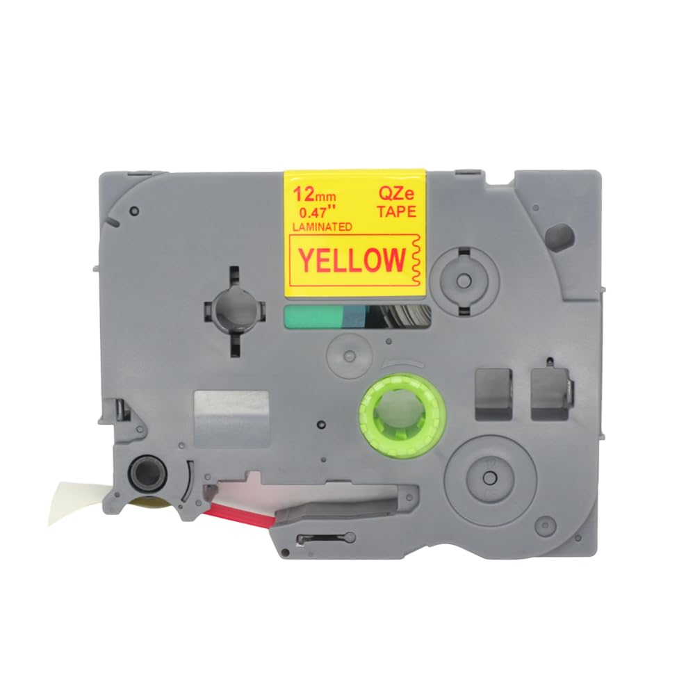 BROVACS 1 Pack Red on Yellow Laminated Label Tape Compatible for Brother P-Touch Label Printer TZ 632 TZe 632 12mm 1/2" OPA4632