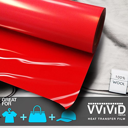 VViViD Red Heavy-Duty Iron-on Heat Transfer Vinyl Film (12" x 3ft Roll)