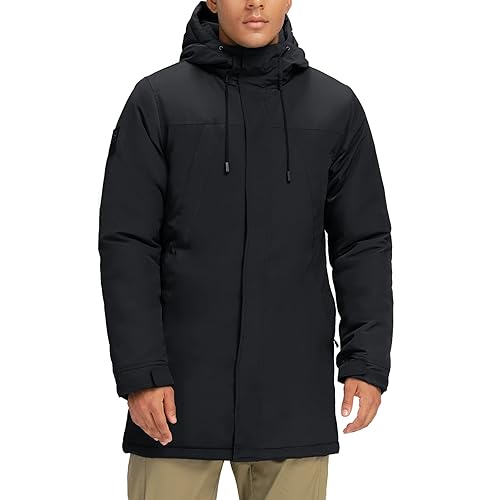 CAMELSPORTS Mens Winter Coats Long Warm Jacket with Hood Casual