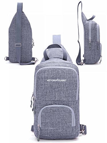Victoriatourist WANDF Switch Travel Bag, for Nintendo Switch Console, Dock, Joy-Con Grip & Switch Accessories, Protective Storage Sling Backpack Shoulder Bag for Nintendo Switch and iPad (Gray-2)