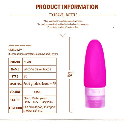 Travel Bottles,Plainmarsh Leakproof Silicone Refillable Travel Containers Squeezable Travel Tube Sets Cosmetic Toiletry Containers for Shampoo Lotion Soap (3 oz,4 Pack) - Thumbnail 5