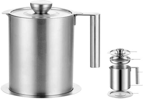 Amazon オイルポット ステンレス1 2l ステンレス鋼フィルターネットオイルボトルステンレス鋼オイルポット オイルボトル オイルポット オンライン通販