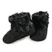 Arshiner Toddler Girls Fleece Woollen Fur Knitted Snow Boot (L3)(9-18mths), Black(FBA))