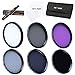 K&F Concept 37mm 6pcs Filter Set Slim UV Slim CPL Slim FLD ND2 ND4 ND8 Lens Filter Kit UV Protector Circular Polarizing Filter Neutral Density ND Filter Set for DSLR Cameras