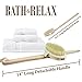 Bath & Relax New Bath Body Brush Back Scrubber Natural Bristles For Shower Exfoliating, Cleansing, Dry or Wet Skin Brushing with Long Handle Wooden - Back Shower Skin Brush. For Men and Women