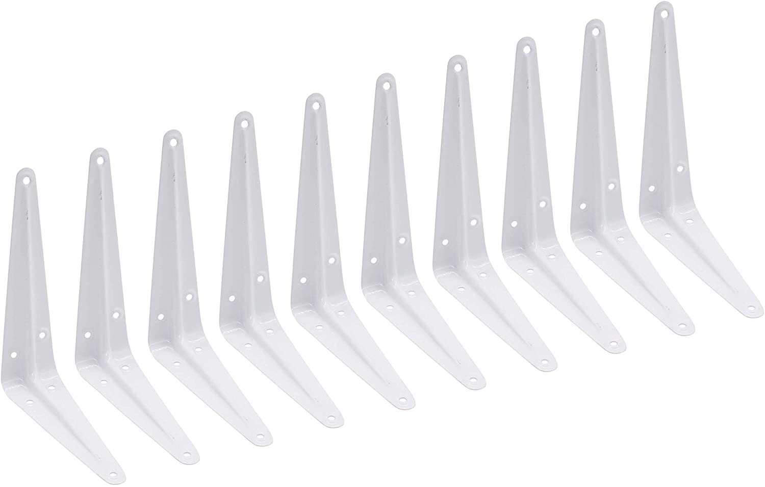 TERF® London Shelf Bracket White 150mm X 125mm (6 X 5 inch) Wall Mounted Shelving Support Corner Brackets Book Shelf Bracket Floating Shelve Bracket and Multi Purpose Use - Pack of 10