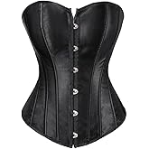 frawirshau Corsets for Women Plus Size Black Corset Sexy Bustier Corset Top Lingerie