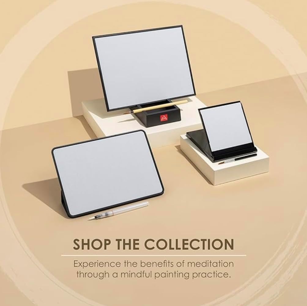 Buddha Board Enso – Portable Water Painting Board with Brush – Reusable Zen Drawing Canvas for Mindfulness, Meditation, and Creative Relaxation – Travel Art Set