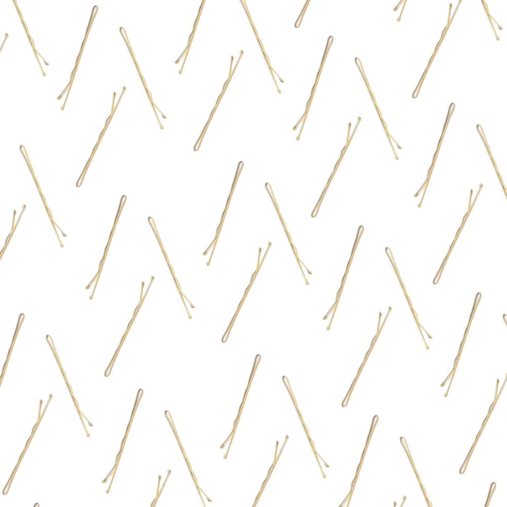 Topkids Accessories Hair Grips & Bobby Pins for Women & Girls - Kirby Grips, Small Hair Clips (65mm, Blonde Gold Enamel 72pc)