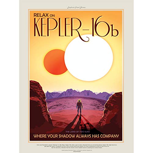 Kepler-16b Relax Land Two Suns NASA Space Tours Travel Art Print Canvas Premium Wall Decor Poster Mural