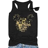 Magical Tank Top for Women Summer Casual Vacation Graphic Sleeveless Vest | Womens May The Power Be with You Graphic T Shirts Science Fiction Lover Tee Tops Theme Party Gifts Girls Graphic Clothes