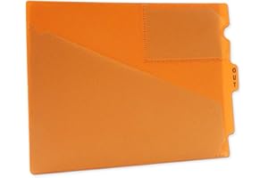 PDC Healthcare FC178OR Outguide, Center Tab, Letter Size, 2 Pockets, Vinyl, 12 7/8" x 9 1/2", Orange (Pack of 25)