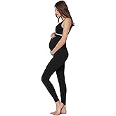 BUMPSUIT Maternity Leggings Over The Belly - Supportive Pregnancy Pants with Pockets | Stretchy Soft Bump