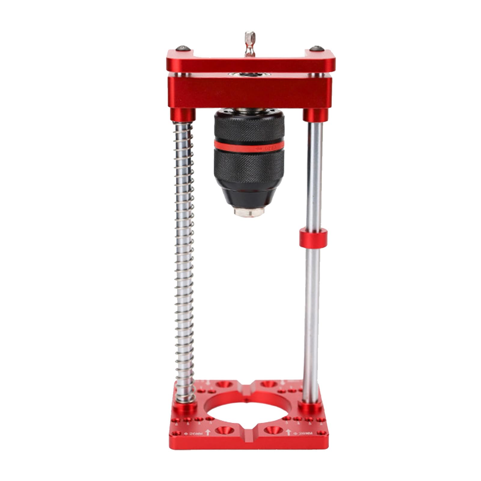 35mm Portable Drill Guide - No Deformation Aluminum Alloy Attachments, Adjustable Angle Holder, Mini Press Adapter for Woodworking and Various Drilling Scenarios