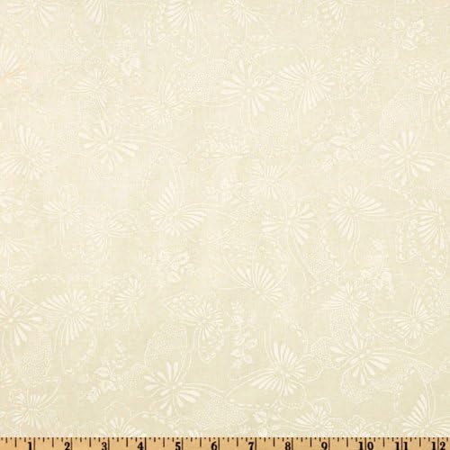 110in Wide Quilt Backing Butterfly Ivory/White Fabric By The Yard