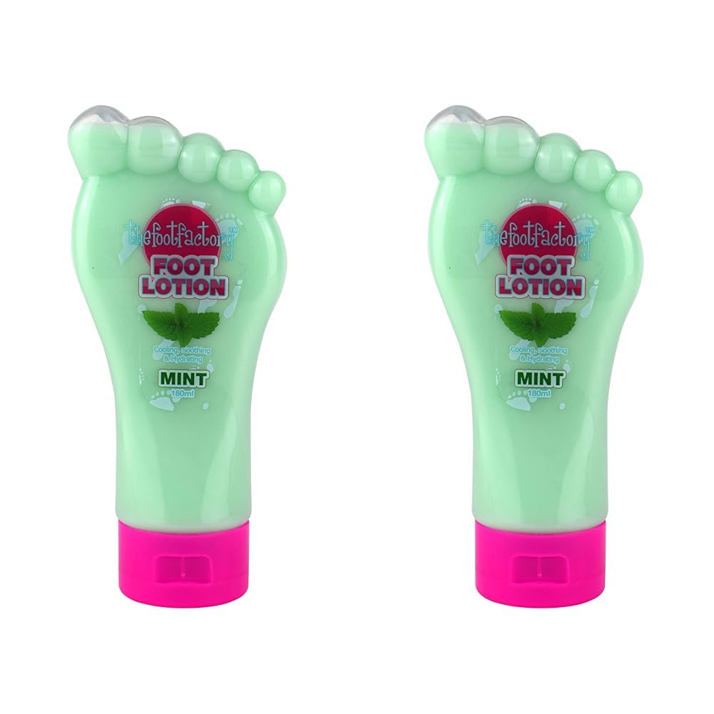 The Foot Factory Peppermint Foot Lotion | Hydrate + Refresh | 180ml (Pack of 2)