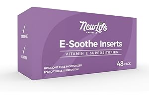 NewLife Naturals Vitamin E Suppositories for Women - Vaginal Dryness Irritation Menopause Atrophy Relief - All Natural Estrogen Free Feminine Care 38IU - 48 Inserts