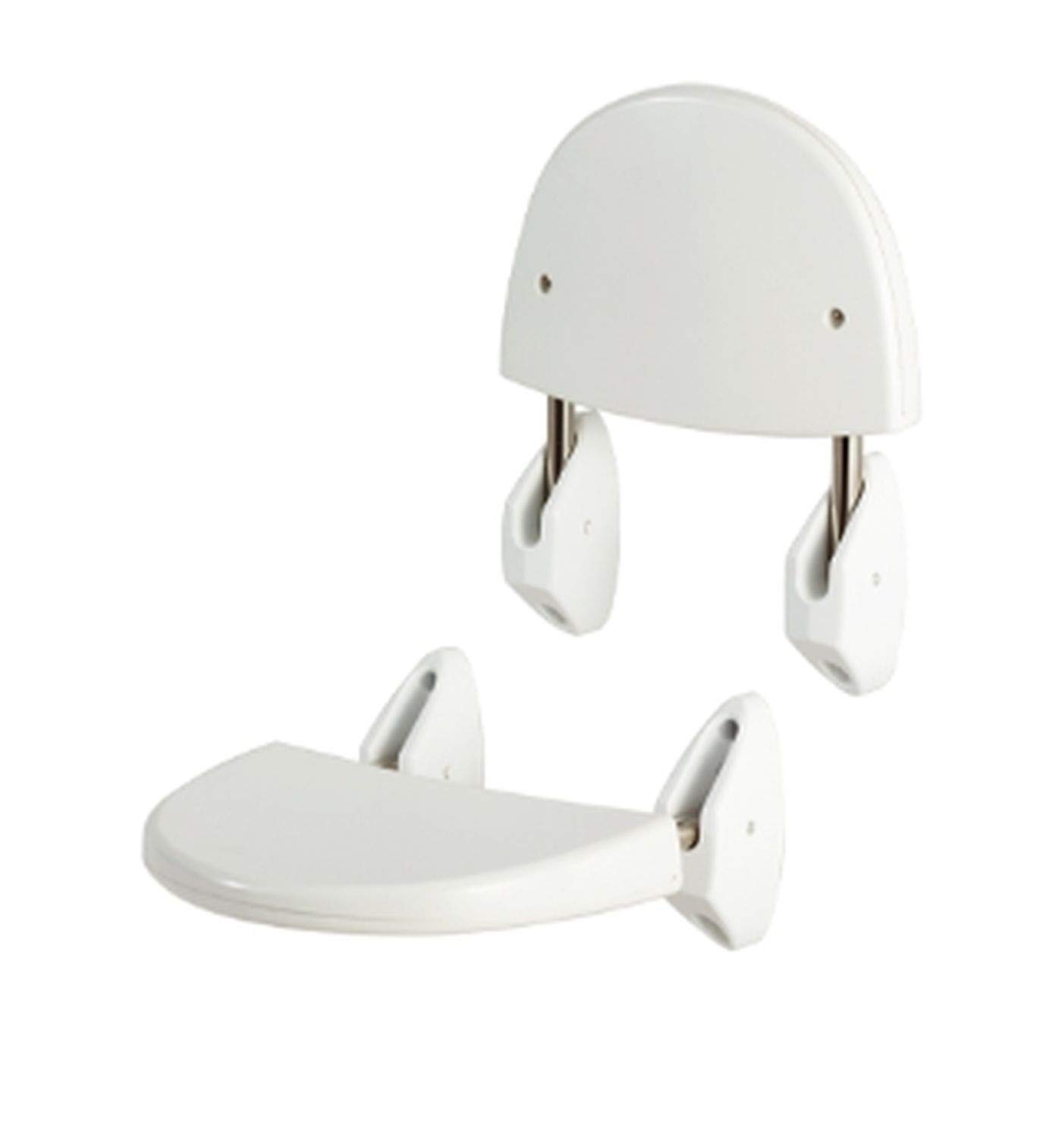 MSV Bathroom Stool with Folding Wall-Mounted, White