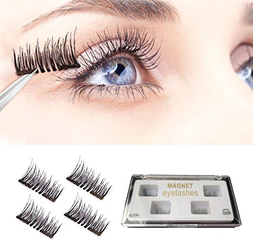 Magnetic Eyelashes, 2 Pairs Dual Magnet False Lashes With A Mini Scrubbing Brush