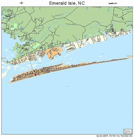 emerald isle nc map 18 Street Road Map Of Emerald Isle North Carolina Nc Printed emerald isle nc map