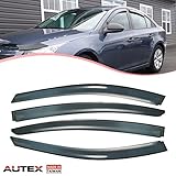 AUTEX Tape on Window Visor Fits for 2011 2012 2013 2014 2015 Chevy Cruze Side Wind Deflectors Sun Rain Guards Made in Taiwan