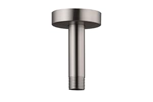 ENOUGHMEN Ceiling Mount Shower Arm with Flange for Rain Shower Head,Stainless steel Straight Arm for Fixed Shower Head,3 Inch Brushed Nickel