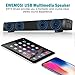 Sound Bar for PC, EWEMOSI Soundbar 2.0 Channel Wired & Wireless Rechargeable Bluetooth Speakers 4.2 3D Stereo AUX/TF Card Connection with Built-in Microphone (Support 3.5mm Audio), Black