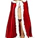 Shinieny Velvet Christmas Costume Santa Hooded Red Party Night Midi Cape Cloak
