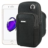 IPHONE 7PLUS Armband, RISEPRO Neoprene Case Dry Bag Pouch for Jogging Outdoor Sports Climbing Running, for IPHONE 7, 7S, 6, 6S 6plus, 5, 5s Samsung Galaxy Note 5 S5, Google Nexus 6P (NB1711-BK)