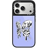 CASETiFY Glaze iPhone 17 Pro Case [Glossy Finish/Compatible with Magsafe / 4.9 ft. 1X Military Grade Drop Protection] - Chrome Butterfly - Black