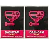 (Set of 2) Uber Lyft Headrest Decal Dashcam In Use Sign Rideshare Display