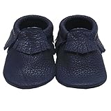 Mejale Baby Soft Soled Leather Moccasin Tassel Slip-on Newborn Infant Toddler Shoes Pre-walker