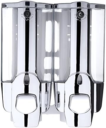 Dual Soap Dispenser Wall Mount Shower Bath Hand Shampoo Dispenser Holder Container for Bathroom Washroom Accessories