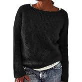ZOCANIA Long Sleeve Sweaters for Women Crew Neck Knitted Sweater Solid Color Lightweight Women's Pullovers Basic Clothes