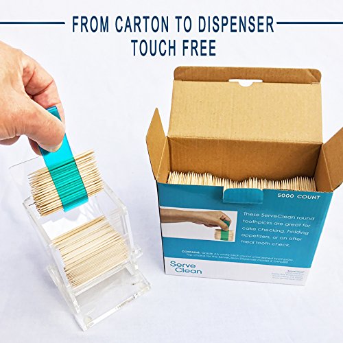 image for Serve Clean Round Toothpicks, 5000 Count, Natural Birch
