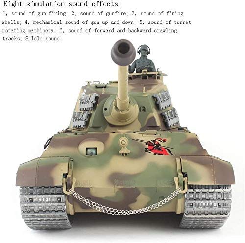 XHH Panzer Modell 1/16 Modell Tiger King Metalltank RC Funkgesteuerter Panzer Metallspur Sound Deutsch 2,4 GHz… – Bild 3