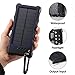 FKANT Waterproof Solar Charger | Portable 16000mAh Dual USB Power Bank | IPX7 Waterproof External Battery Pack with 4LED Flashlight | For iPhone 8 iPad Samsung S8 Note8 Android Phones