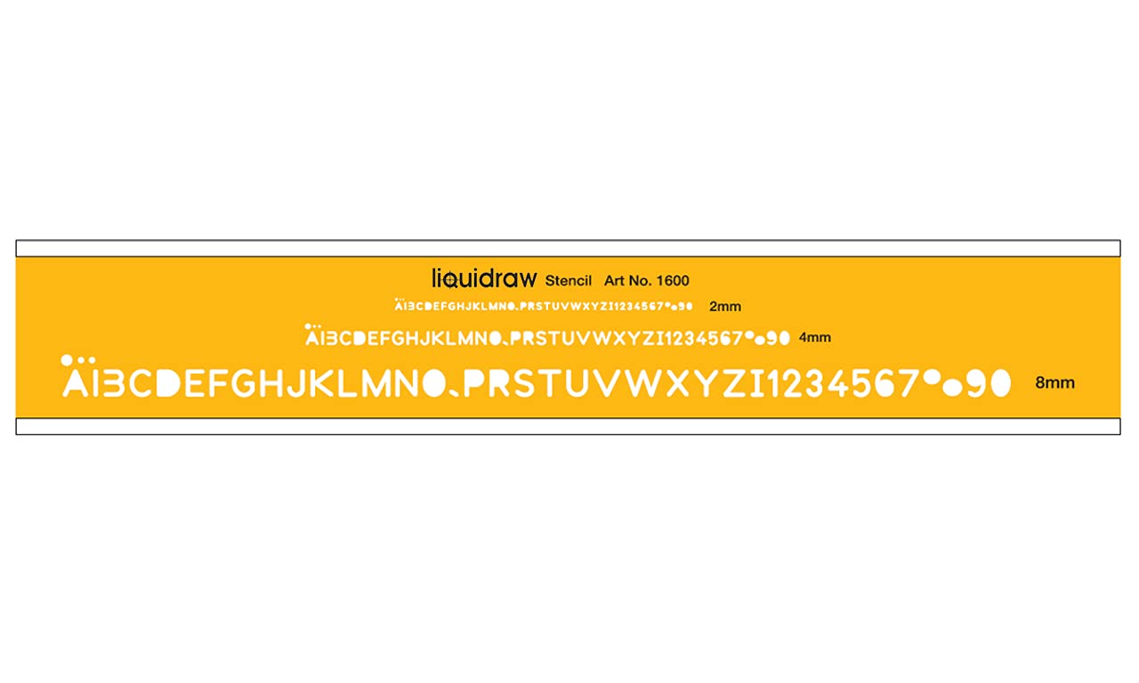 Liquidraw Lettering Stencils for Crafts English Stencil Alphabet Number Drawing Drafting Template, Combo Set of 2mm, 4mm & 8mm