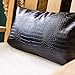 Modern Barnhaus Faux Leather Lumbar Pillow Cover: Decorative for Couch Throw Pillow Case in Black Crocodile Skin for Cushions and Sofa Living Room Accent Pillow, fits 12 x 20 Lumbar Pillows