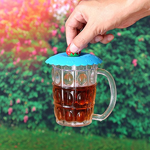 Tea Cup Cover Silicone,Plastic water Paper Cup Cover for Tea Cup ,Silicone Drink Cup Lids ,Hot Cup Lids(Set of 4)