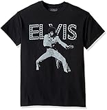 FEA Men's Elvis Presley Dance in Lights Regular T-Shirt, Black, Large