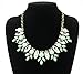 fit&wit Silver Tone Chain Zircon Bib Statement Fashion Necklace for Women Turquoise